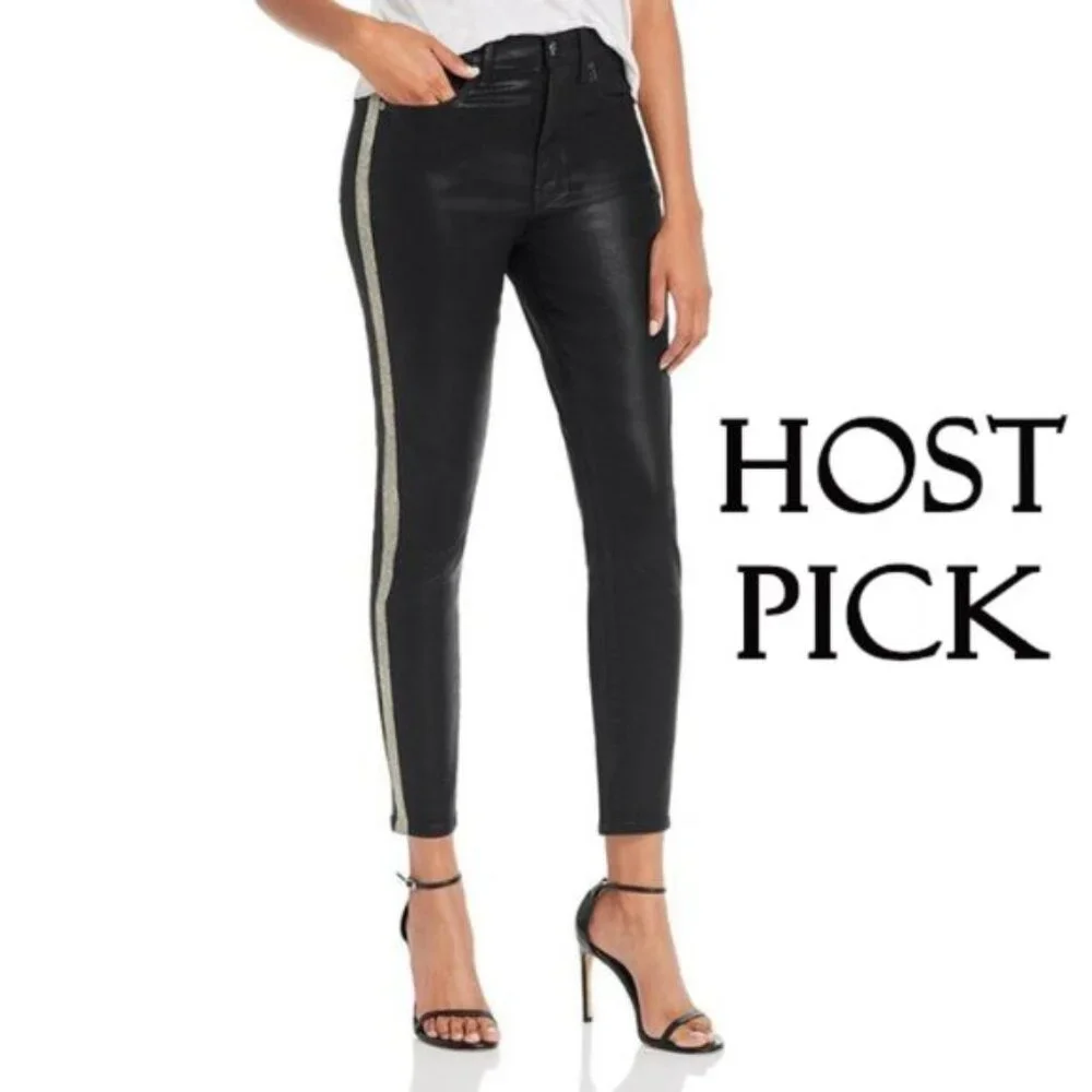 NWT 7 For All Mankind black stripe skinny jeans - Picture 2 of 13